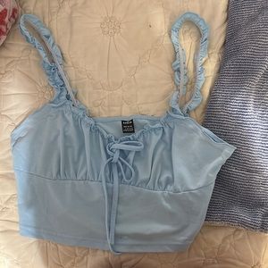 light blue top